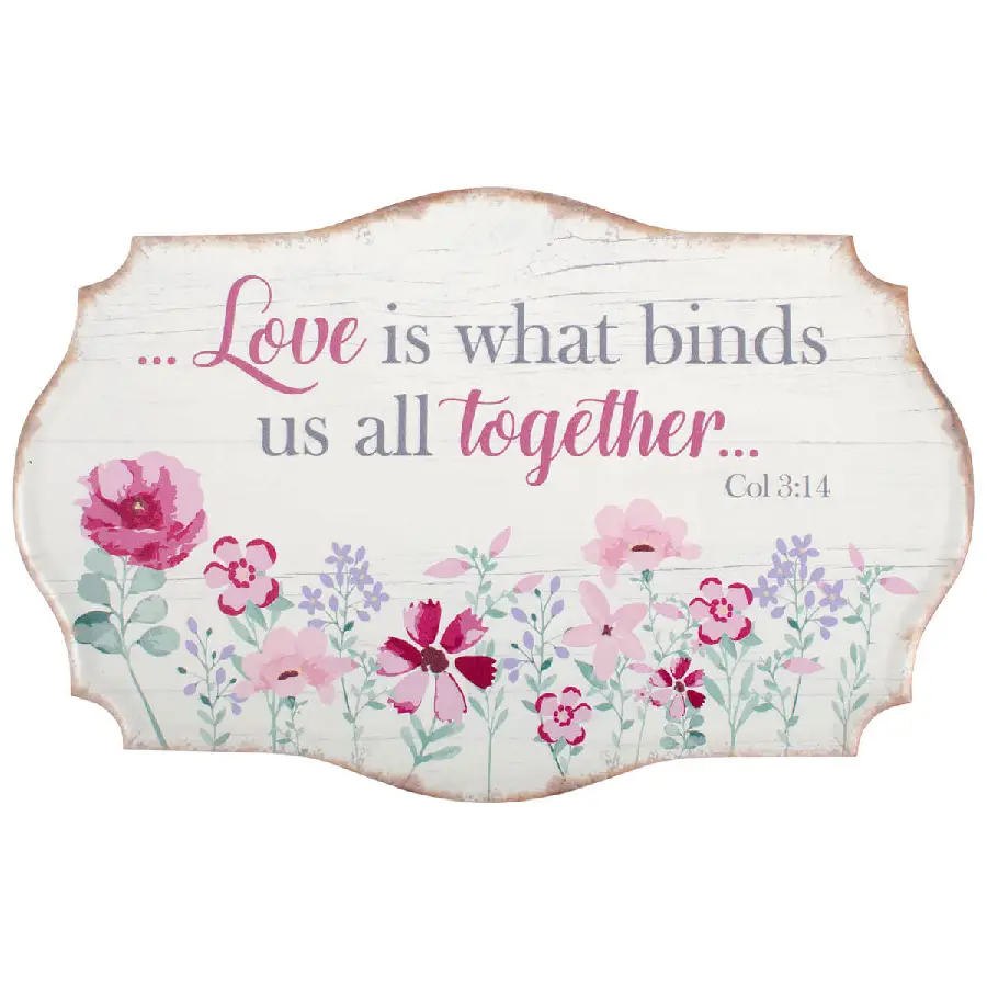 Metalen wandschild love is what